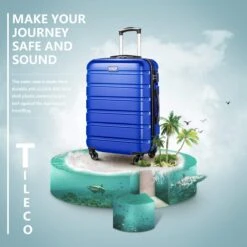COOLIFE Luggage 3 Piece Set Suitcase Spinner Hardshell Lightweight TSA Lock (Blue) 11 COOLIFE Luggage 3 Piece Set Suitcase Spinner Hardshell Lightweight TSA Lock (Blue) -Travelpro Shop 611phb fHZL