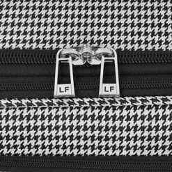 LONDON FOG Cambridge II 15-Inch 8 Wheel Under Seat Bag, Black White Houndstooth -Travelpro Shop 61AQCVtm6lL