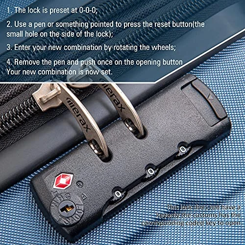 Expandable ABS Durable Suitcase 3 Piece Luggage Sets Lightweight With Double Wheels TSA Lock Spinner, Unisex Adults Teens Home Outddor Carry On Luggage (Blue 20/24/28 Inch) 7 Expandable ABS Durable Suitcase 3 Piece Luggage Sets Lightweight With Double Wheels TSA Lock Spinner, Unisex Adults Teens Home Outddor Carry On Luggage (Blue 20/24/28 Inch) - Image 7