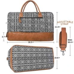 Oflamn Weekender Bag For Women Carry-On Luggage Bohemian style Duffle Bag Overnight Bags 3-4 Day' Travel Bags With Separated Shoes Compartment -Travelpro Shop 61cH4J2zyPL