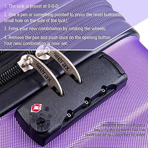 Expandable ABS Durable Suitcase 3 Piece Luggage Sets Lightweight With Double Wheels TSA Lock Spinner, Unisex Adults Teens Home Outddor Carry On Luggage (Purple 20/24/28 Inch) 3 Expandable ABS Durable Suitcase 3 Piece Luggage Sets Lightweight With Double Wheels TSA Lock Spinner, Unisex Adults Teens Home Outddor Carry On Luggage (Purple 20/24/28 Inch) - Image 3