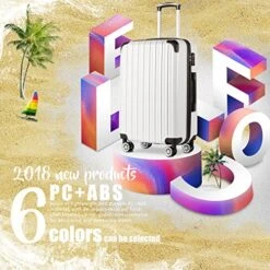 Coolife Luggage Expandable(only 28") Suitcase PC+ABS Spinner 20in 24in 28in Carry On (white Grid New, L(28in)) -Travelpro Shop 61tXGdXN6lL 4d420d9b 813f 4a6c 92cb ca291cf2116d