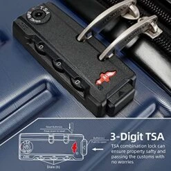 SHOWKOO 3 Piece Luggage Sets Expandable ABS Hardshell Hardside Lightweight Durable Spinner Wheels Suitcase With TSA Lock (Deep Blue) -Travelpro Shop 61vs3A181rS