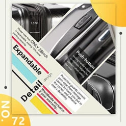 Coolife Luggage Expandable(only 28") Suitcase PC+ABS Spinner 20in 24in 28in Carry On (white Grid New, L(28in)) -Travelpro Shop 61zfL3eOUnL 5e8c73d8 b8e7 4352 a52f 932818e4a919