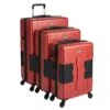 TACH TUFF 3-Piece Hardcase Connectable Luggage & Carryon Travel Bag Set | Rolling Suitcase With Patented Built-In Connecting System | Easily Link & Carry 9 Bags At Once (wine Red)