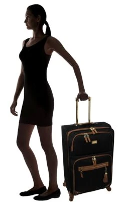 Steve Madden Luggage 3 Piece Softside Spinner Suitcase Set Collection (20"/28"/Under Seat Bag) (Harlo Black) -Travelpro Shop 71BrXMNFwFL