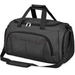 Gym Duffle Bag Waterproof Large Sports Bags Travel Duffel Bags With Shoes Compartment Weekender Overnight Bag Men Women 40L Black