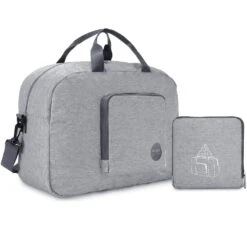 16" Foldable Duffle Bag 20L For Travel Gym Sports Packable Lightweight Luggage Duffel Water-resistant By WANDF (Light Grey 16", 16 Inches (20 Liter)) -Travelpro Shop 71HZKjbW 2B L