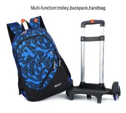 Meetbelify 3pcs Kids Rolling Backpacks Luggage Six Wheels Trolley School Bags (Black With 6 Wheels) -Travelpro Shop 71PkDU4qymL