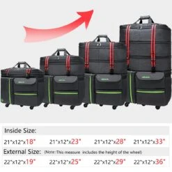 Extra Large Expandable Lightweight Luggage Rolling Duffel Bag (XXL) With Wheels Travelling Foldable Suitcase -Travelpro Shop 71dVbSXgsJL