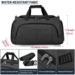 Gym Duffle Bag Waterproof Large Sports Bags Travel Duffel Bags With Shoes Compartment Weekender Overnight Bag Men Women 40L Black -Travelpro Shop 71qbTHUk 2BjL