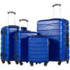 COOLIFE Luggage 3 Piece Set Suitcase Spinner Hardshell Lightweight TSA Lock (Family Set-blue1)