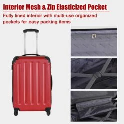 Goplus 3Pcs Luggage Set, Hardside Travel Rolling Suitcase, 20/24/28 Rolling Luggage Upright, Hardshell Spinner Luggage Set With Telescoping Handle, Coded Lock Travel Trolley Case (Wine) 11 Goplus 3Pcs Luggage Set, Hardside Travel Rolling Suitcase, 20/24/28 Rolling Luggage Upright, Hardshell Spinner Luggage Set With Telescoping Handle, Coded Lock Travel Trolley Case (Wine) -Travelpro Shop 71yj1Y3buXL