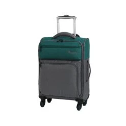 It Luggage Duotone 4 Wheel Lightweight Cabin Suitcase, 53 Cm, 34 L, Teal Green + Steel Grey