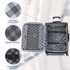 Travelpro Maxlite 5 Lightweight Checked Medium 25" Expandable Softside Luggage Black, 25-inch -Travelpro Shop 81CQZPieoxL