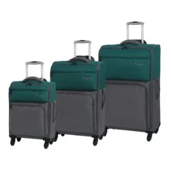 It Luggage Duotone 4 Wheel Lightweight Cabin Suitcase, 53 Cm, 34 L, Teal Green + Steel Grey -Travelpro Shop 81EqpNp0kDL