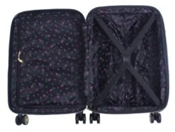 Betsey Johnson 26 Inch Checked Luggage Collection - Expandable Scratch Resistant (ABS + PC) Hardside Suitcase - Designer Lightweight Bag With 8-Rolling Spinner Wheels (Stripe Floral Hummingbird) -Travelpro Shop 81hpu8lB1XL