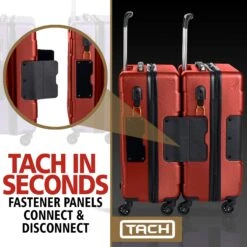 TACH TUFF 3-Piece Hardcase Connectable Luggage & Carryon Travel Bag Set | Rolling Suitcase With Patented Built-In Connecting System | Easily Link & Carry 9 Bags At Once (wine Red) -Travelpro Shop 81mOEotGOeL