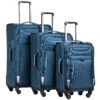 Coolife Luggage 3 Piece Set Suitcase Spinner Softshell Lightweight (blue+sliver)