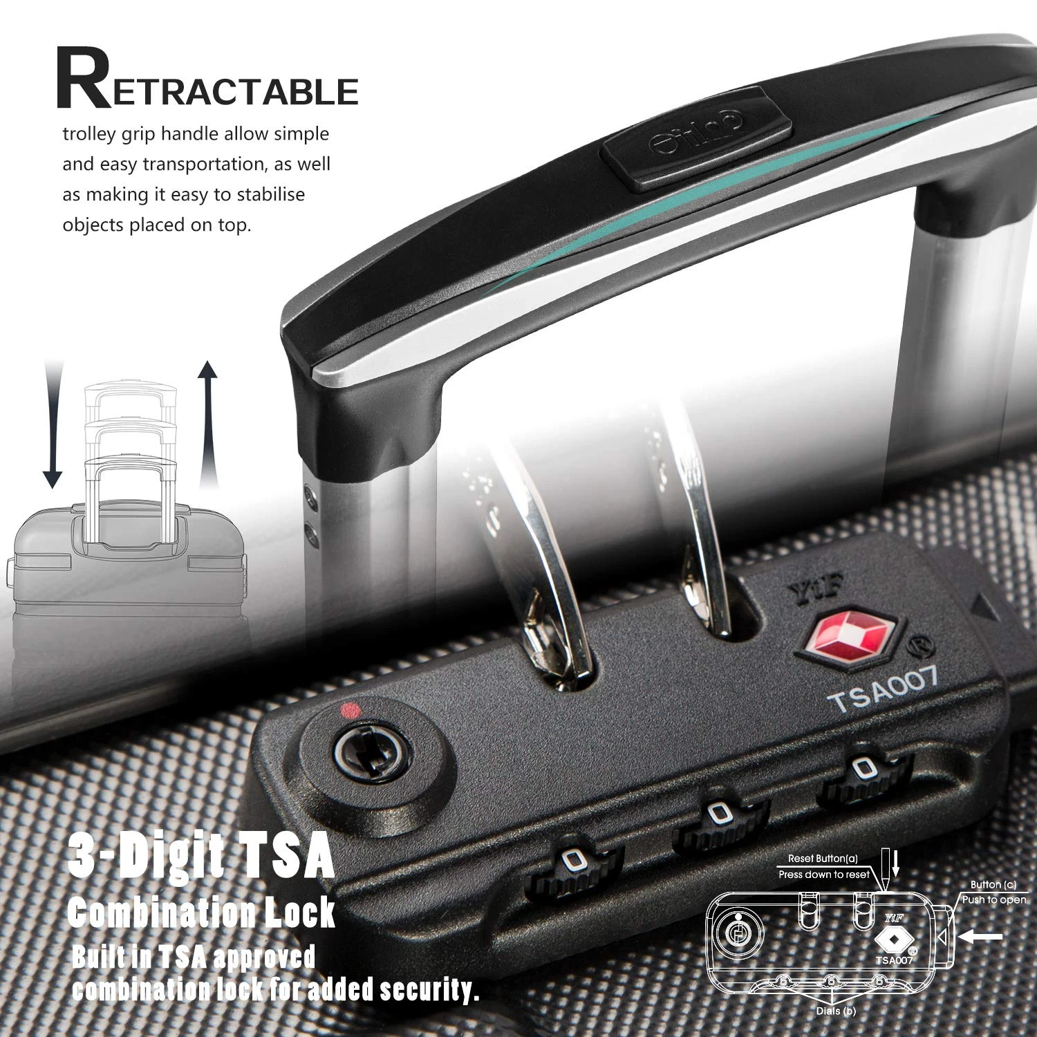 COOLIFE Luggage 3 Piece Set Suitcase Spinner Hardshell Lightweight TSA Lock (sliver3) 4 COOLIFE Luggage 3 Piece Set Suitcase Spinner Hardshell Lightweight TSA Lock (sliver3) - Image 4