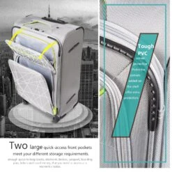 Coolife Luggage 3 Piece Set Suitcase Spinner Softshell Lightweight (blue+sliver) 8 Coolife Luggage 3 Piece Set Suitcase Spinner Softshell Lightweight (blue+sliver) -Travelpro Shop 91PxkSlFNqL