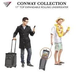 Travelers Club Luggage 17" Top Expandable Underseater W/Side USB Port Connector, Dark Gray Suitcase, Carry -Travelpro Shop 91YSDk5eckL