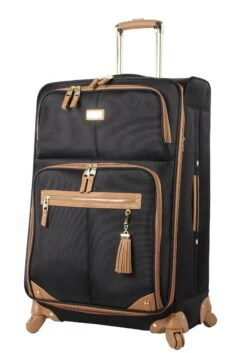 Steve Madden Luggage 3 Piece Softside Spinner Suitcase Set Collection (20"/28"/Under Seat Bag) (Harlo Black) -Travelpro Shop 91g3OQFLG4L