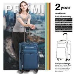 Coolife Luggage 3 Piece Set Suitcase Spinner Softshell Lightweight (blue+sliver) 10 Coolife Luggage 3 Piece Set Suitcase Spinner Softshell Lightweight (blue+sliver) -Travelpro Shop 91oL9uVdHcL
