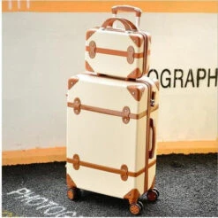 Carrylove Women Spinner Abs Retro Luggage 20"22"24"26" Trolley Bag -Travelpro Shop Carrylove women spinner abs retro luggage 20 22 24 26 trolley bag vintage suitcase set on.jpg 640x640 47917307 effb 4eb8 afbd 2b1d6c523b9a